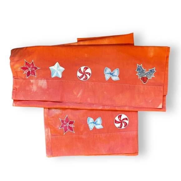 Eco Dyed Set of 2 Pillow Cases “winter wonderland” OOAK NWT - Picture 1 of 7